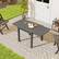 Angle. Costway - 31.5"-63" Expandable Patio Dining Table for 4-6 Person with Slatted Tabletop - Dark Grey.