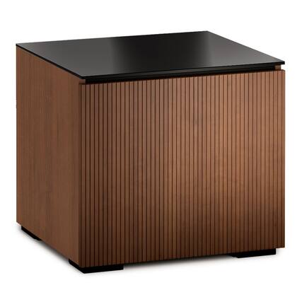 Front. Salamander Designs - Salamander Designs Chameleon Collection Manhattan 217 Subwoofer Enclosure (Medium Walnut Doors and Black Glass Top) - Black/Walnut.