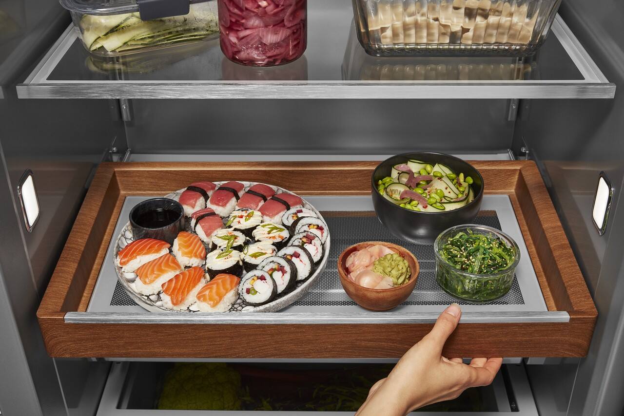 Alt View 18. KitchenAid - 20.8 Cu. Ft. Side-by-Side Refrigerator with Ice and Water Dispenser - Stainless Steel with PrintShield Finish.