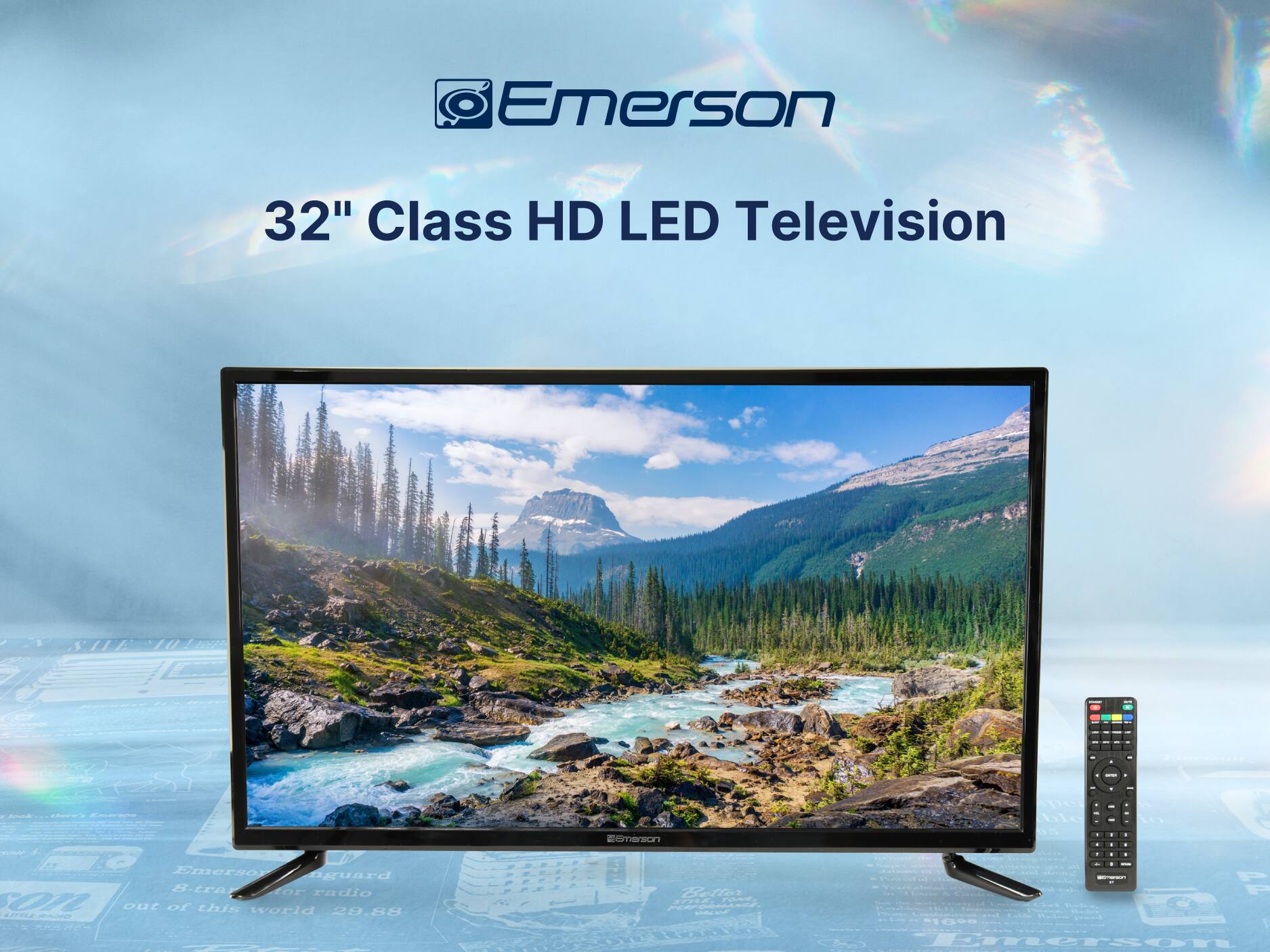 Emerson 32" Class HD LED Television - A are a TSn SC ble . - - d Emrsor nguard B-tra or radio 01L out of this world 29.88 AmLE me etias P - - - - . I - - - -  - 1 Emerson I