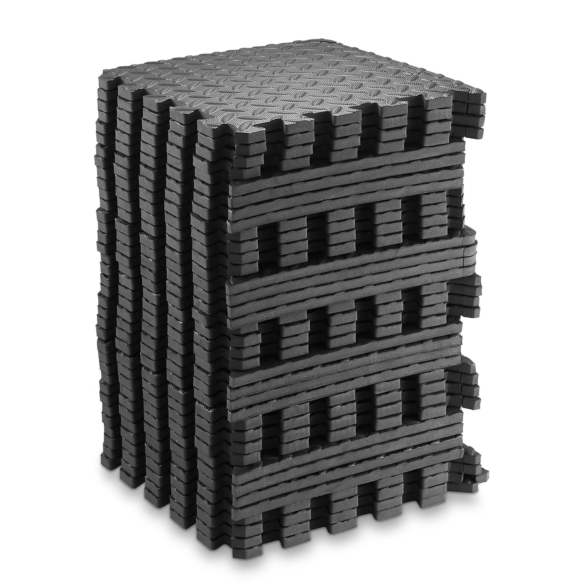 Alt View 1. Philosophy Gym - Exercise Flooring Mats - Foam Rubber Interlocking Puzzle Floor Tiles - Black.