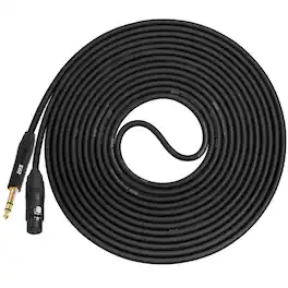 Lyxpro - 15 ft TRS 1/4 to XLR Cable, Male to Female Microphone Cable - Black