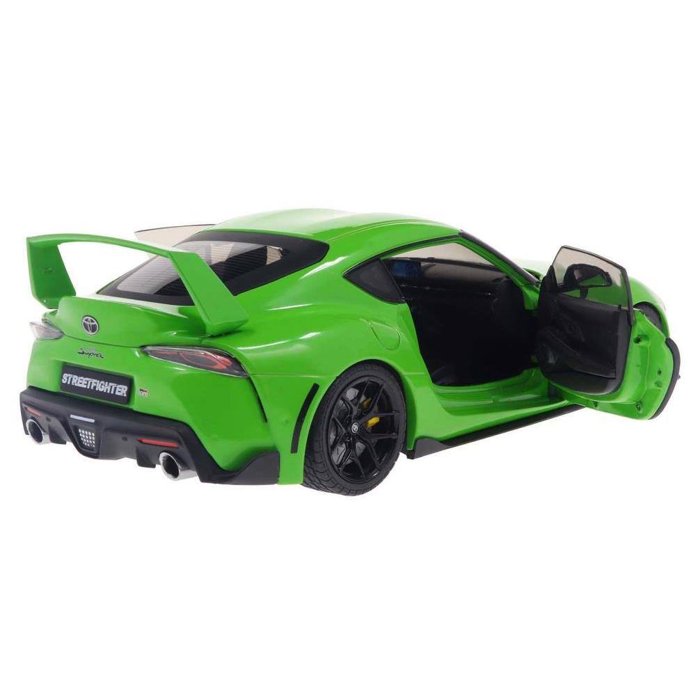Angle. Solido - 2023 Toyota GR Supra "StreetFighter" Green 1/18 Diecast Model Car by Solido - Green.