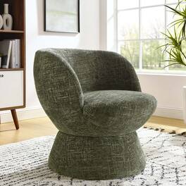 Vesta Chenille Fabric Upholstered Swivel Chair by Modway - Basil