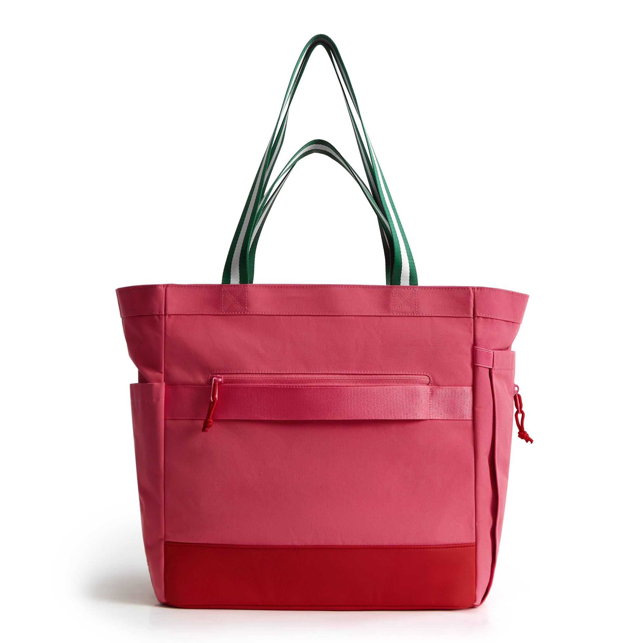 Back. Bagsmart - Advantage 25L Tennis Tote, Water-Repellent Tote with 15.6" Laptop Sleeve for Court & Work - Paris Red.