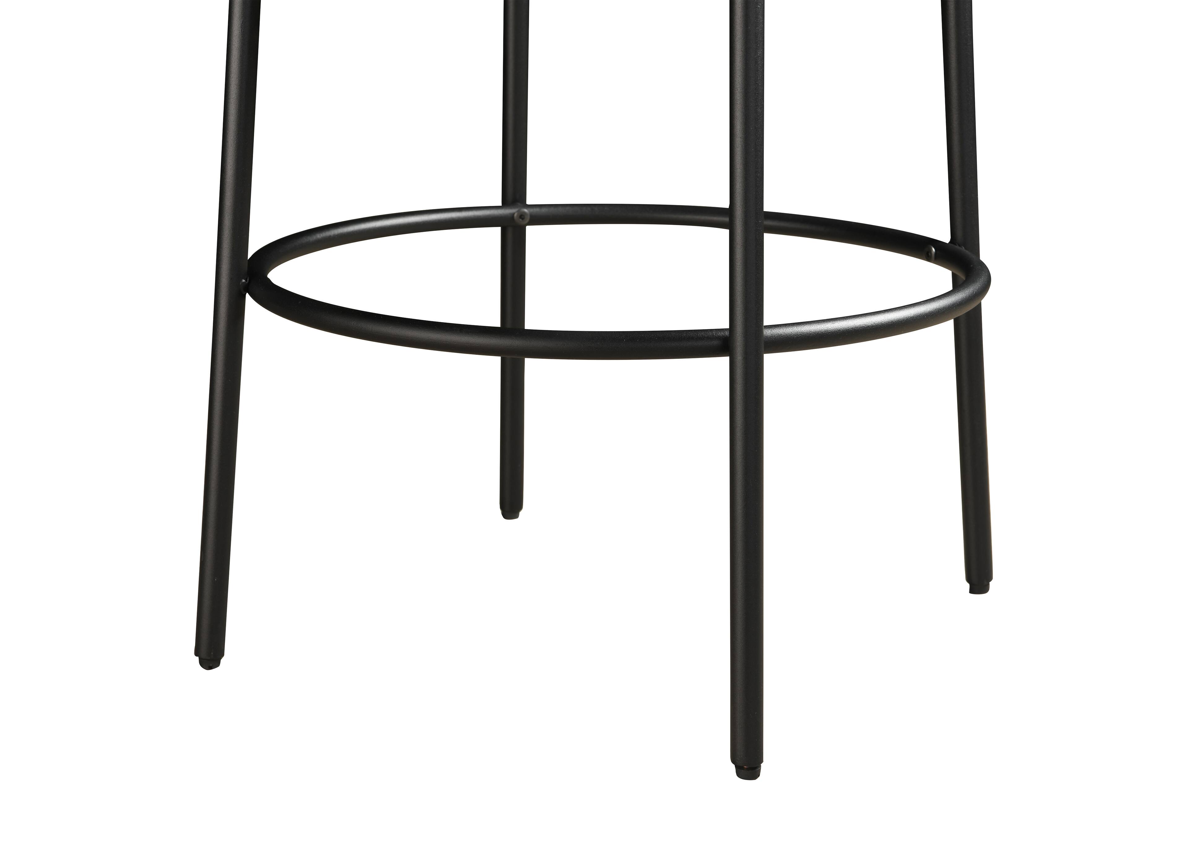 Alt View 4. LuXeo - Danica 29" Barstool Black Steel Legs with Gray Fabric Upholstered Seat (Set of 2) - Black/ Gray.