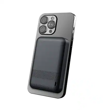 Front. Digipower - DigiPower Re-Fuel 10,000mAh MagSafe Power Bank – Wireless Charging with Built-In Stand - Black.