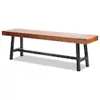 Front. VEVOR - Outdoor Bench, 63 inches Wood Garden Bench with Metal Leg for Outdoors, Outdoor Garden Park Bench, 500 lbs Load Capacity - Wood.