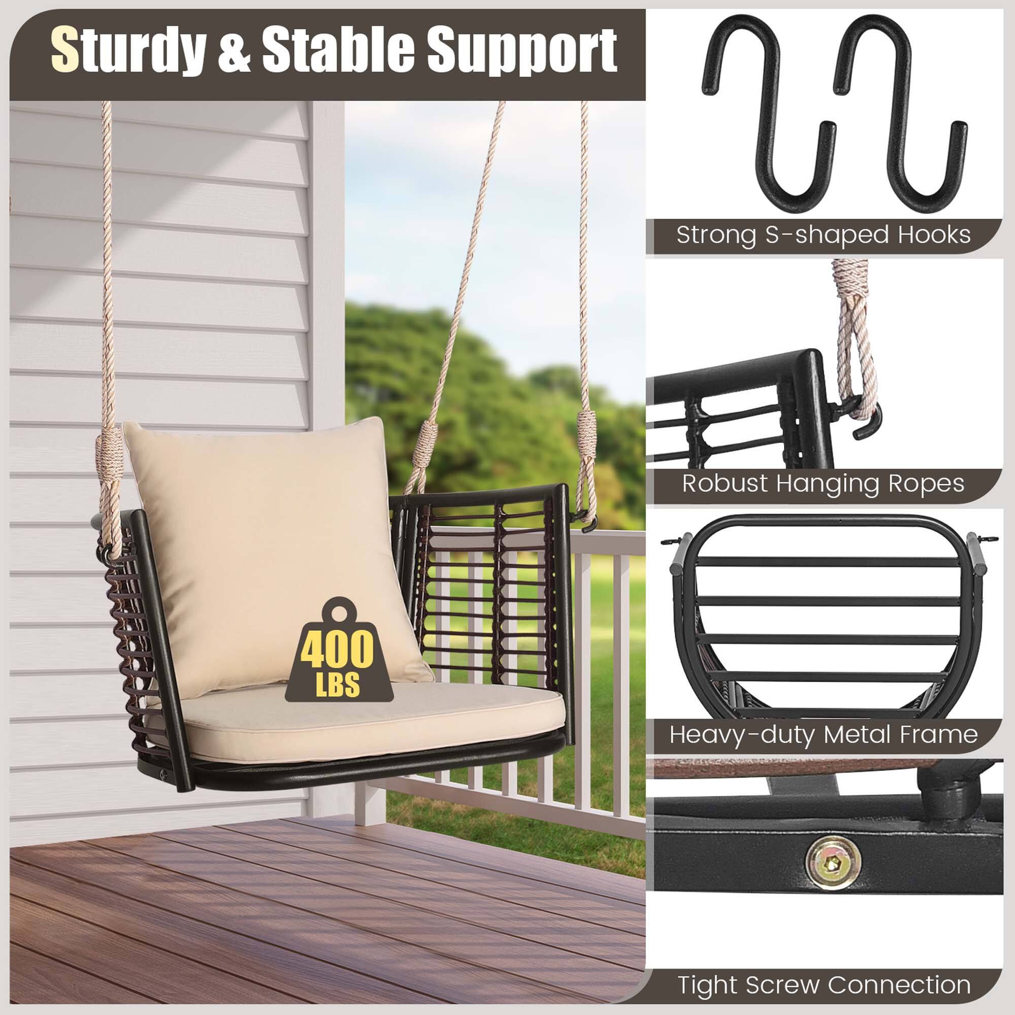 Sturdy & Stable Support
Strong S-shaped Hooks
Robust Hanging Ropes
Heavy-duty Metal Frame
Tight Screw Connection
400 LBS