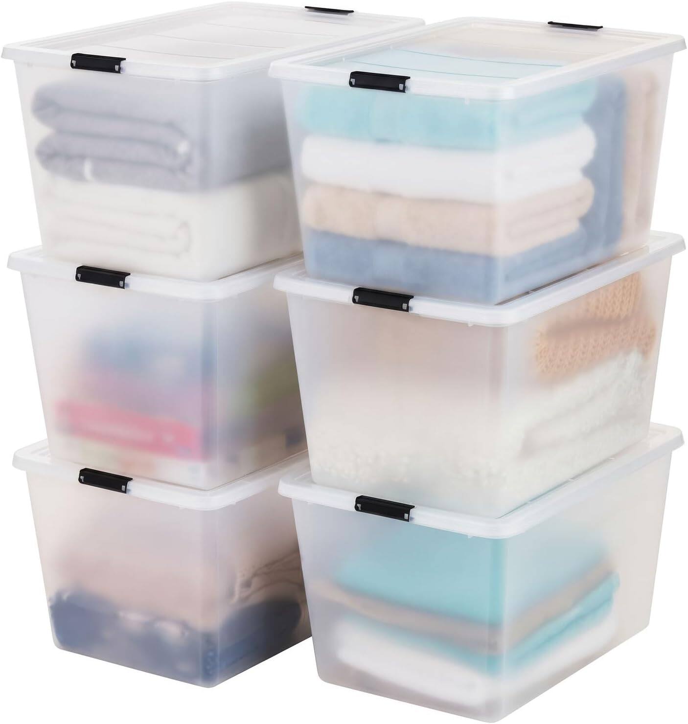IRIS USA IRIS 55 Qt Clip Box with Latching Lids, Storage Organization ...