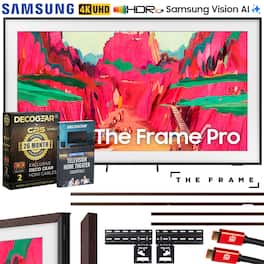 Samsung - 85" The Frame Pro Neo QLED 4K TV (2025) w/ Brown Bezel + Protection Bundle
