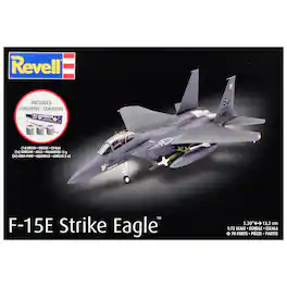 Level 4 Model Kit F-15E Strike Eagle Aircraft All-Included Kit 1/72 Scale Model by Revell