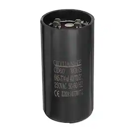 Unique Bargains - CD60 Motor Run Capacitor, 645-774uF MFD AC250V, 50-60Hz, for Electric Motor, 53x110mm - Black