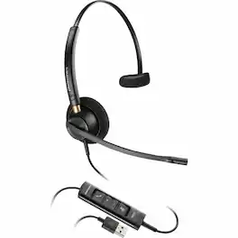 HP - Poly EncorePro 515 Microsoft Teams Certified Monoaural with USB-A Headset - Mono - USB Type A - Wired - Over-the-head, O - Black
