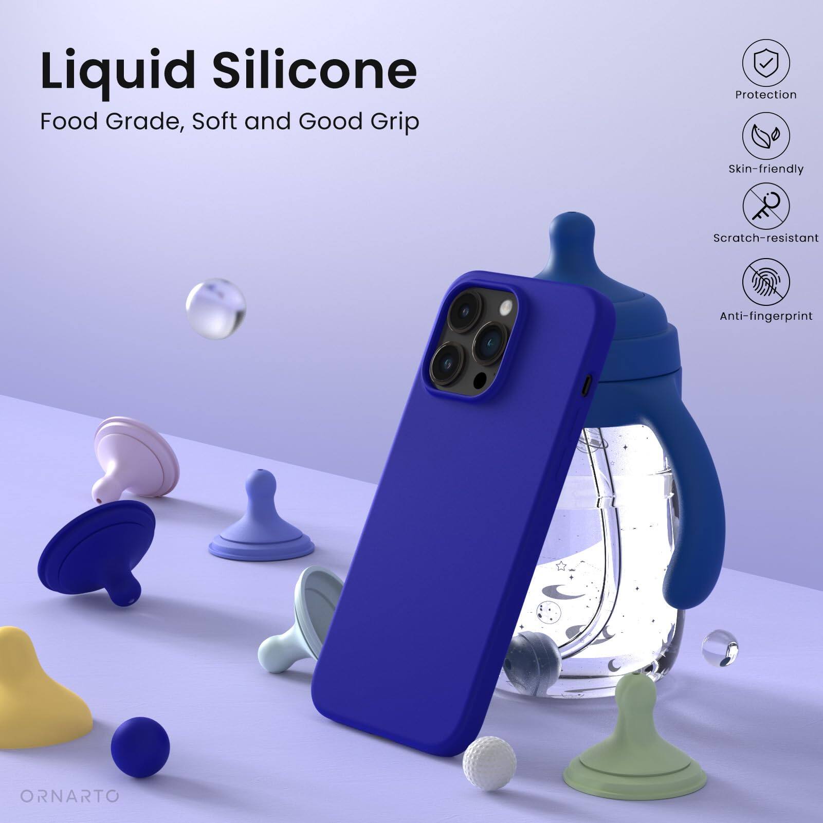 Liquid Silicone, Food Grade, Soft and Good Grip, Protection, Skin-friendly, Scratch-resistant, Anti-fingerprint, ORNARTO