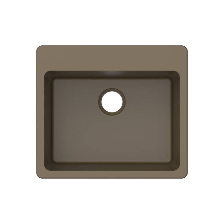 Alt View 1. Winpro - Winpro Dual Mount Granite Composite 25 in. L x 22 in. L x 9-1/2 in. Single Bowl Kitchen Sink in mocha - Mocha.