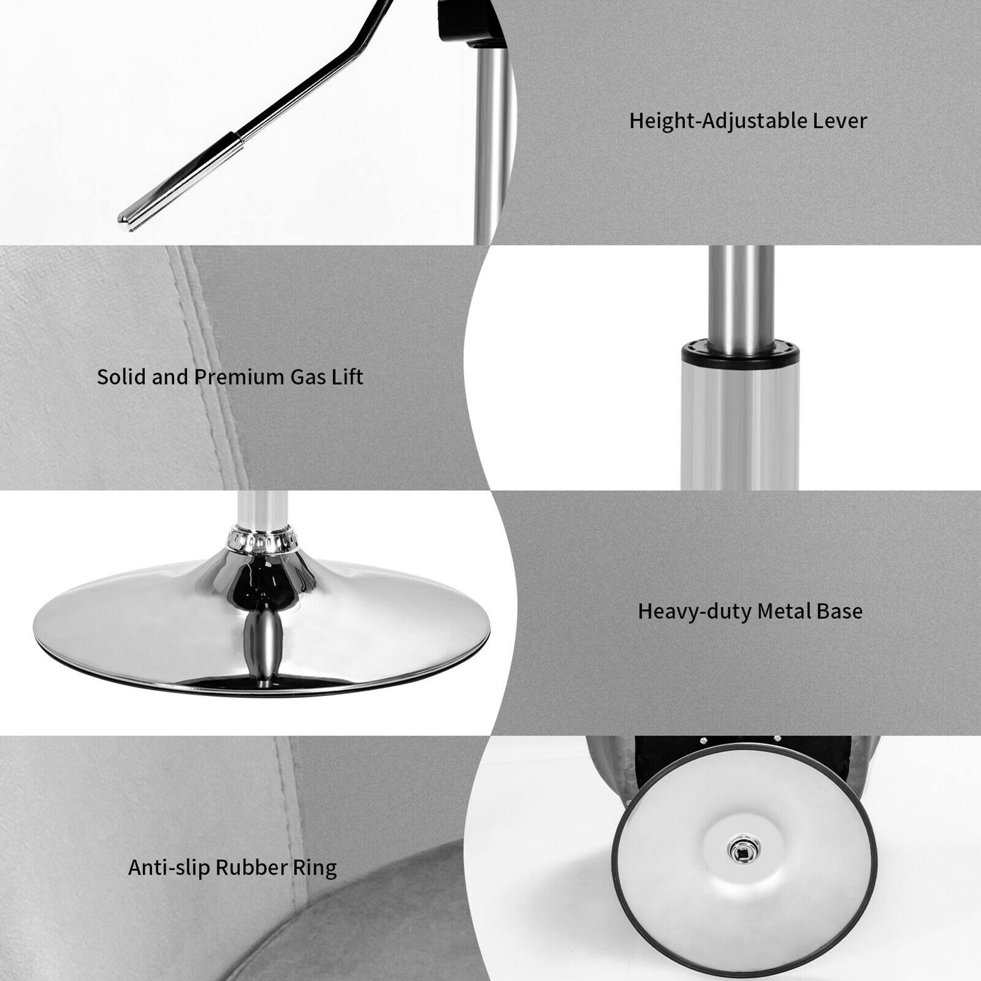 Height-Adjustable Lever, Solid and Premium Gas Lift, Heavy-duty Metal Base, Anti-slip Rubber Ring