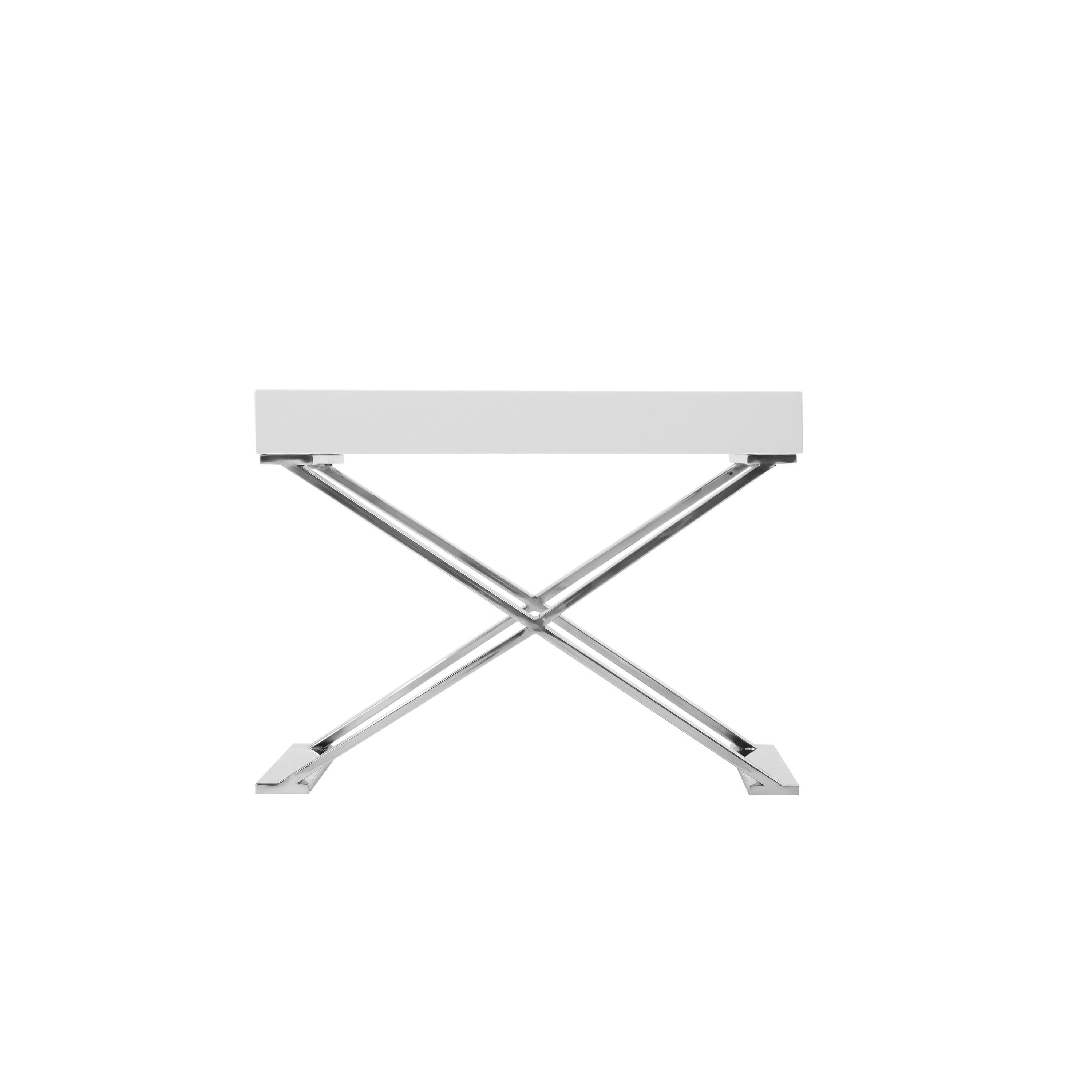 Manhattan Lane Rix 21 Inch Side End Table, 1 Drawer, X Shape Steel Legs ...