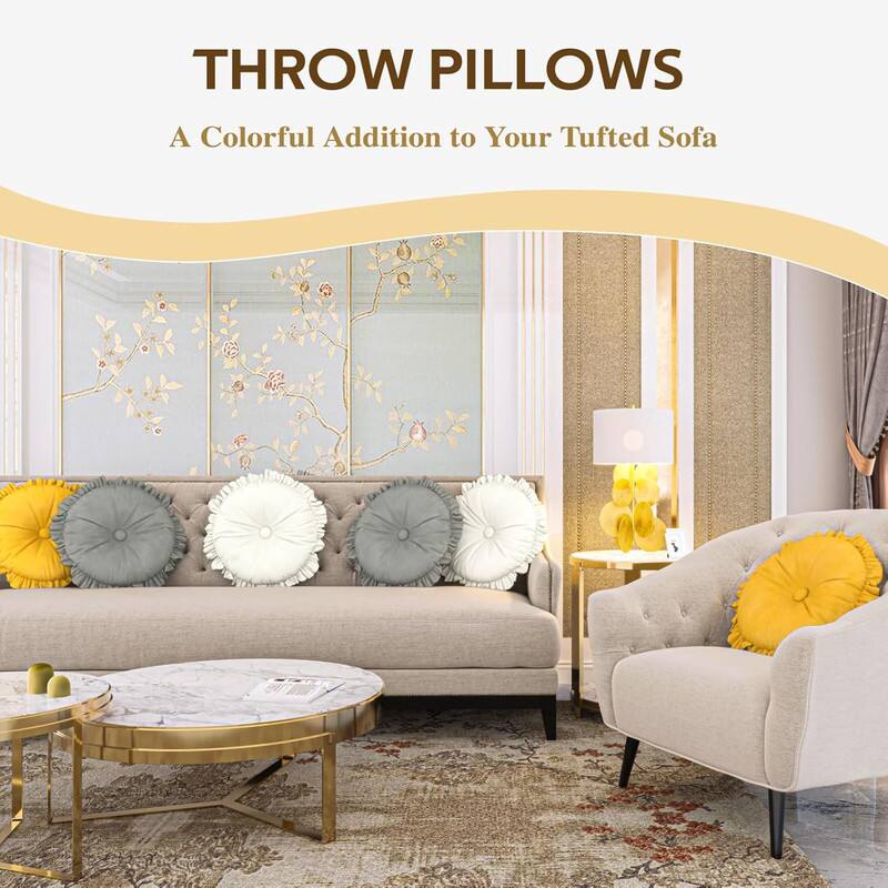 THROW PILLOWS  
A Colorful Addition to Your Tufted Sofa