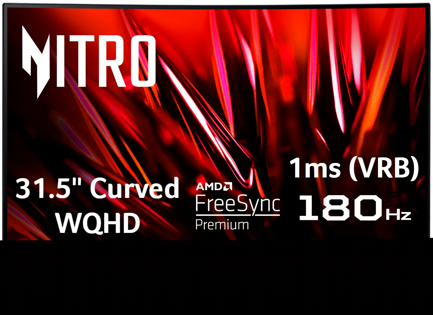 Acer Nitro 31.5" Curved WQHD 180Hz Gaming Monitor (FreeSync Premium, 1ms)