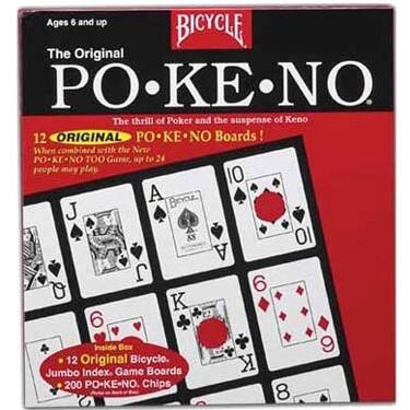 ORIGINAL POKENO GAME BY BICYCLE 12 UNIQUE BOARDS FOR UP TO 12 PLAYERS 