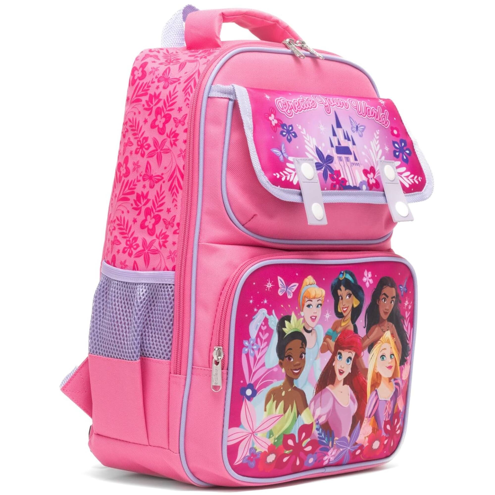 Alt View 1. Disney - Disney Princesses 15.5" Polyester Pink Large Backpack with 2 Front Pockets - Multicolored.