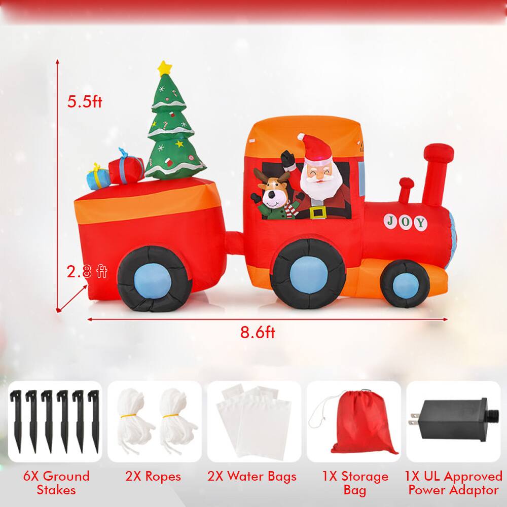 5.5ft  
2.8ft  
8.6ft  
6X Ground Stakes  
2X Ropes  
2X Water Bags  
1X Storage Bag  
1X UL Approved Power Adaptor