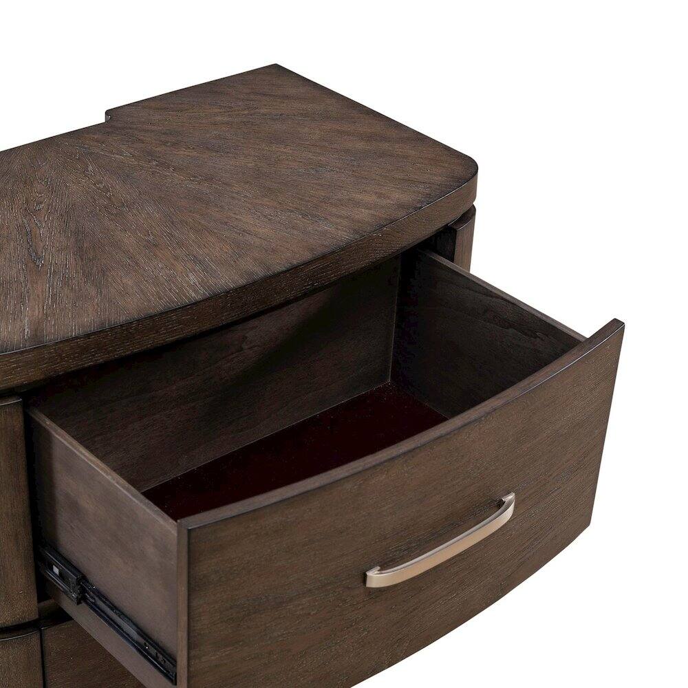 Alt View 4. Liberty Furniture Industries - Drawer Nightstand with Charging Station - A/C, USB, USB-C - Satin Espresso Oak - Satin Espresso.