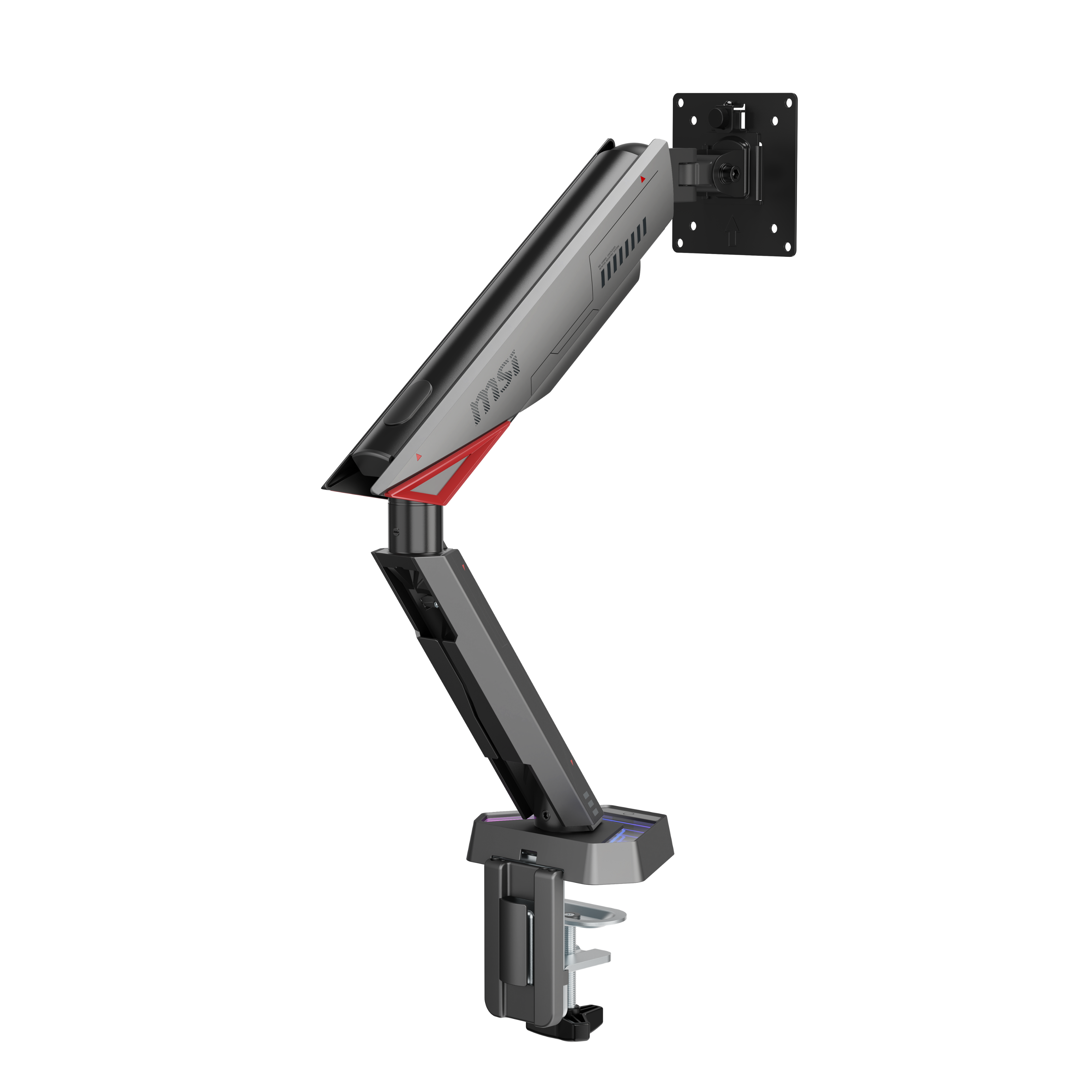 Alt View 6. MSI - MT161R Single Monitor Arm – Adjustable Spring Desk Mount, VESA Compatible, 17–45in, 35 lbs per Screen, Clamp & Grommet - Iron Gray.
