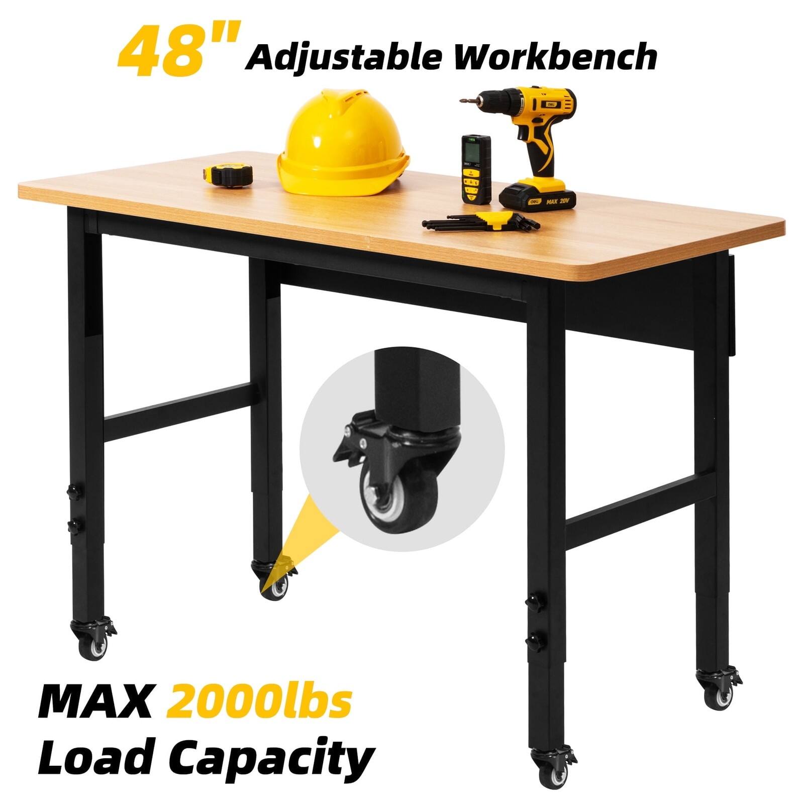 48" Adjustable Workbench - MAX 2000lbs Load Capacity