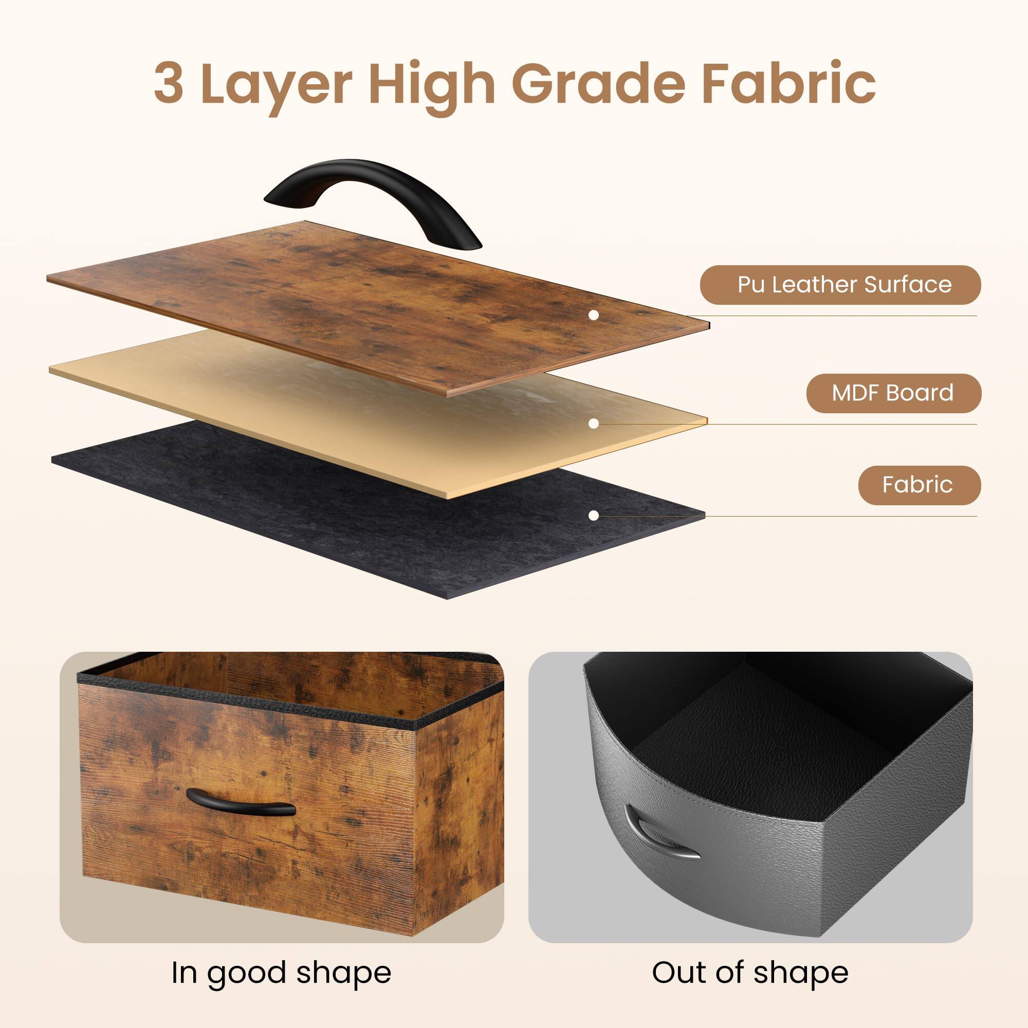 3 Layer High Grade Fabric

- Pu Leather Surface
- MDF Board
- Fabric

In good shape

Out of shape