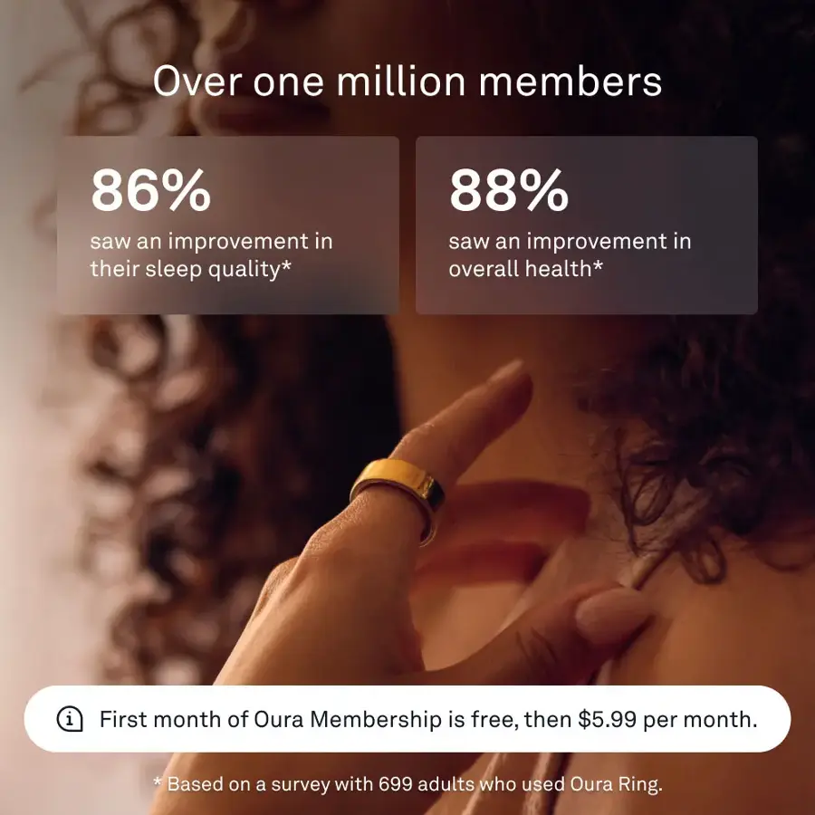 Alt View 16. Oura - Oura Ring 4 - Smart Ring - Size Before You Buy with Oura Ring 4 Sizing Kit - Size 10 - Gold.