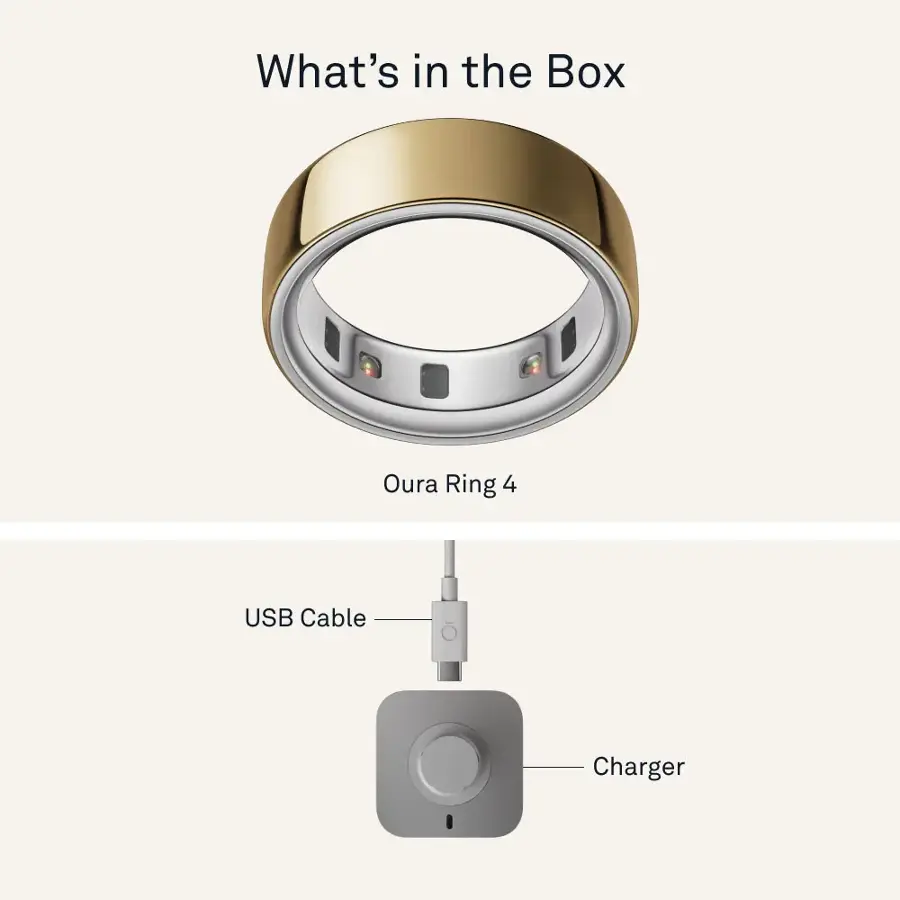 Alt View 17. Oura - Oura Ring 4 - Smart Ring - Size Before You Buy with Oura Ring 4 Sizing Kit - Size 10 - Gold.