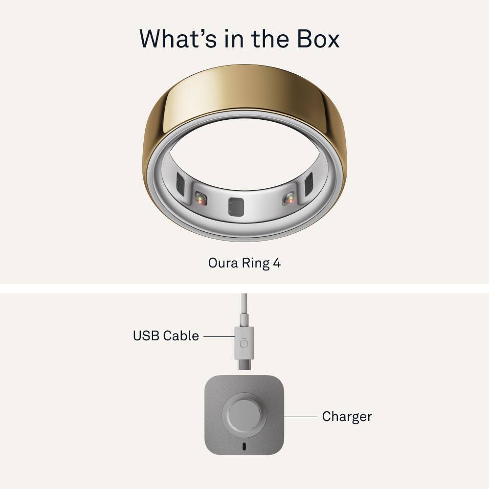 Alt View 17. Oura - Oura Ring 4 - Smart Ring - Size Before You Buy with Oura Ring 4 Sizing Kit - Size 8 - Gold.