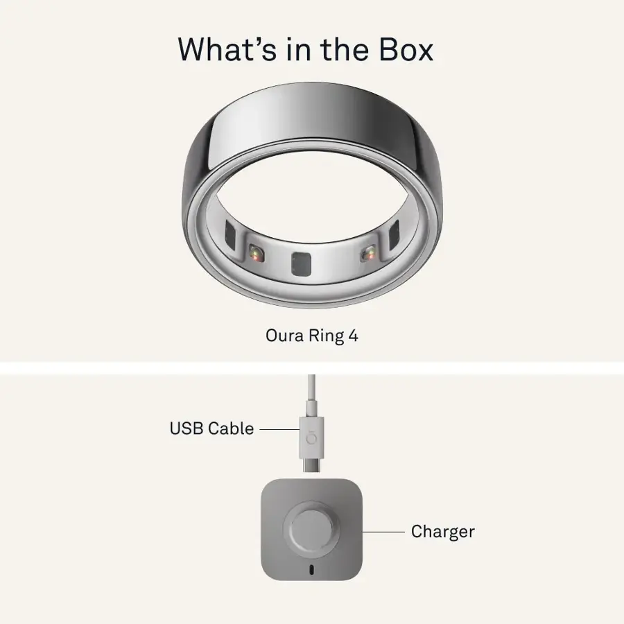 Alt View 17. Oura - Oura Ring 4 - Smart Ring - Size Before You Buy with Oura Ring 4 Sizing Kit - Size 8 - Silver.