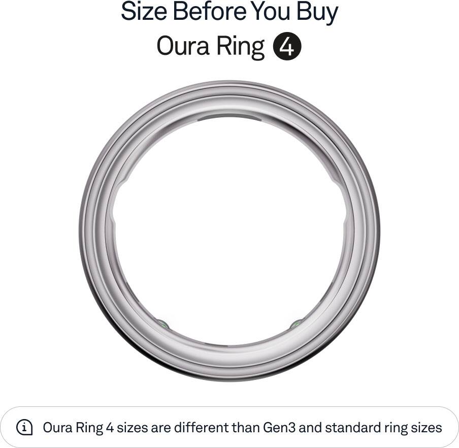Alt View 11. Oura - Oura Ring 4 - Smart Ring - Size Before You Buy with Oura Ring 4 Sizing Kit - Size 12 - Silver.
