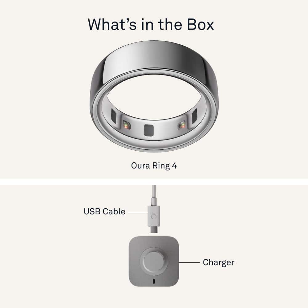 Alt View 17. Oura - Oura Ring 4 - Smart Ring - Size Before You Buy with Oura Ring 4 Sizing Kit - Size 12 - Silver.