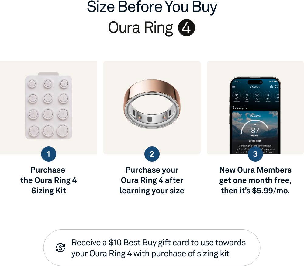 Alt View 12. Oura - Oura Ring 4 - Smart Ring - Size Before You Buy with Oura Ring 4 Sizing Kit - Size 6 - Rose Gold.