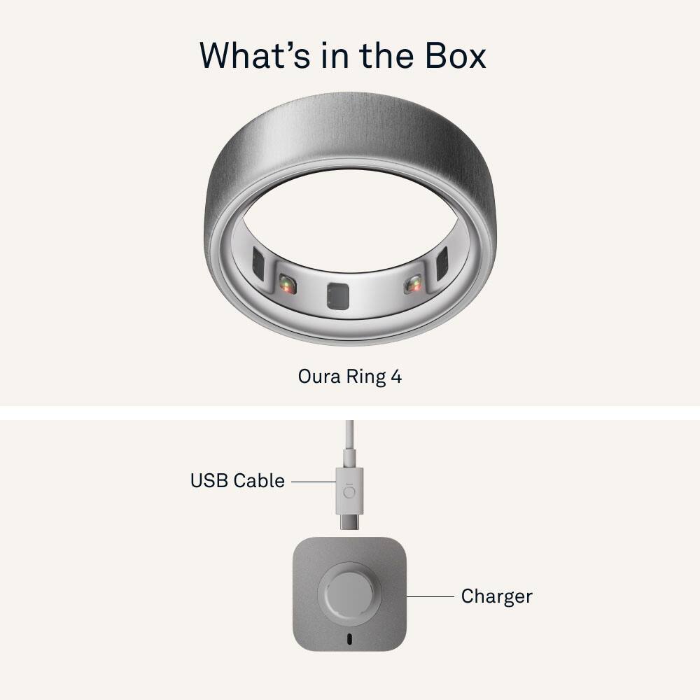 Alt View 17. Oura - Oura Ring 4 - Smart Ring - Size Before You Buy with Oura Ring 4 Sizing Kit - Size 6 - Brushed Silver.