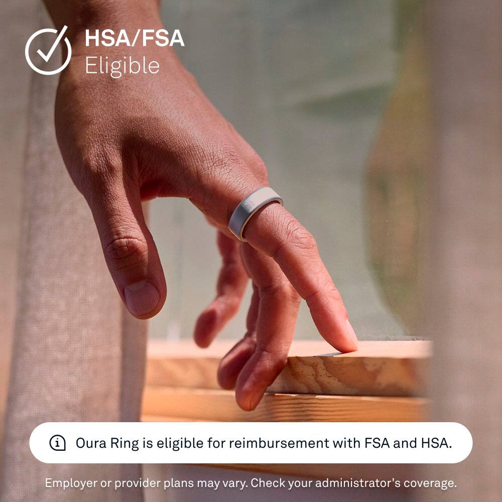 Alt View 15. Oura - Oura Ring 4 - Smart Ring - Size Before You Buy with Oura Ring 4 Sizing Kit - Size 10 - Brushed Silver.