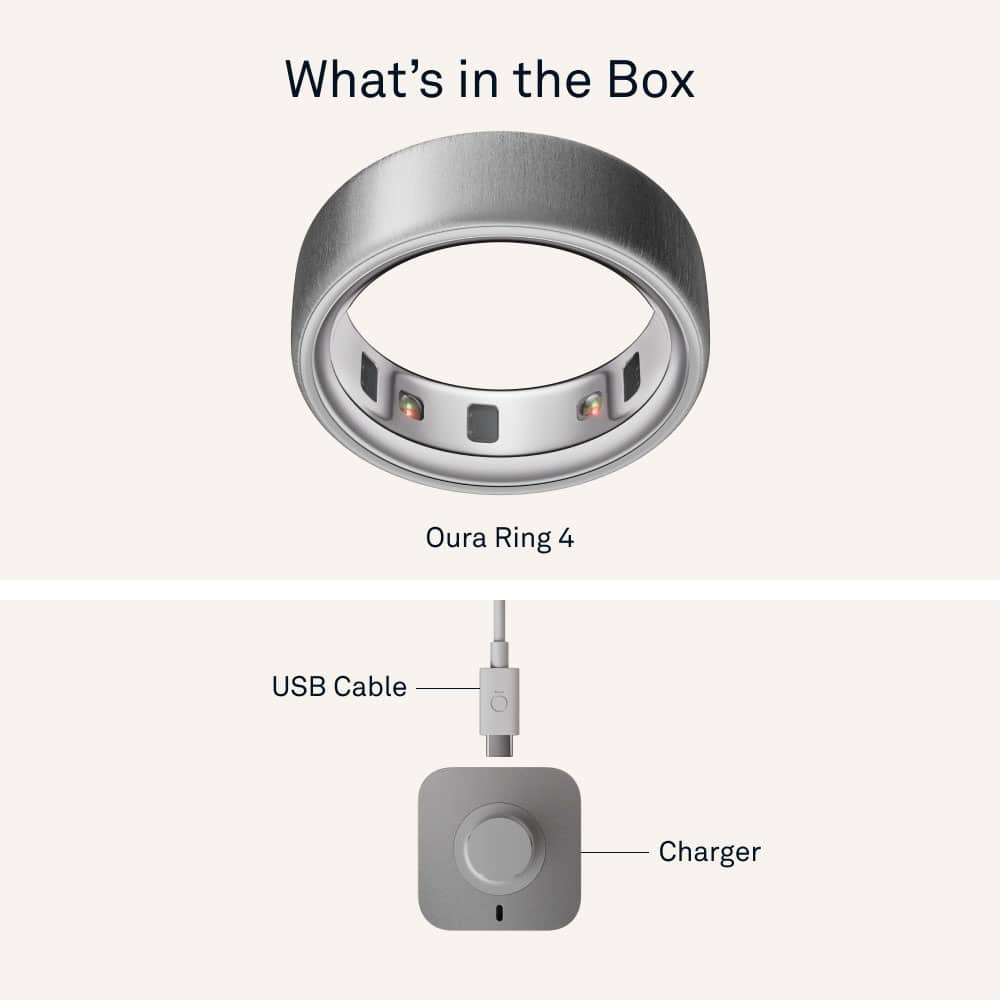 Alt View 17. Oura - Oura Ring 4 - Smart Ring - Size Before You Buy with Oura Ring 4 Sizing Kit - Size 10 - Brushed Silver.