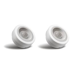 Jandcase - 2-Pack 0.6W Plug-in Motion Sensor Night Light, 3000K Warm Glow, Compact Design, Non-, ON/OFF/AUTO Modes - White