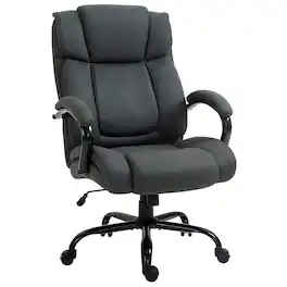 Vinsetto - Office Chair with Wide Seat, Computer Desk Chair with Adjustable Height - Charcoal Grey