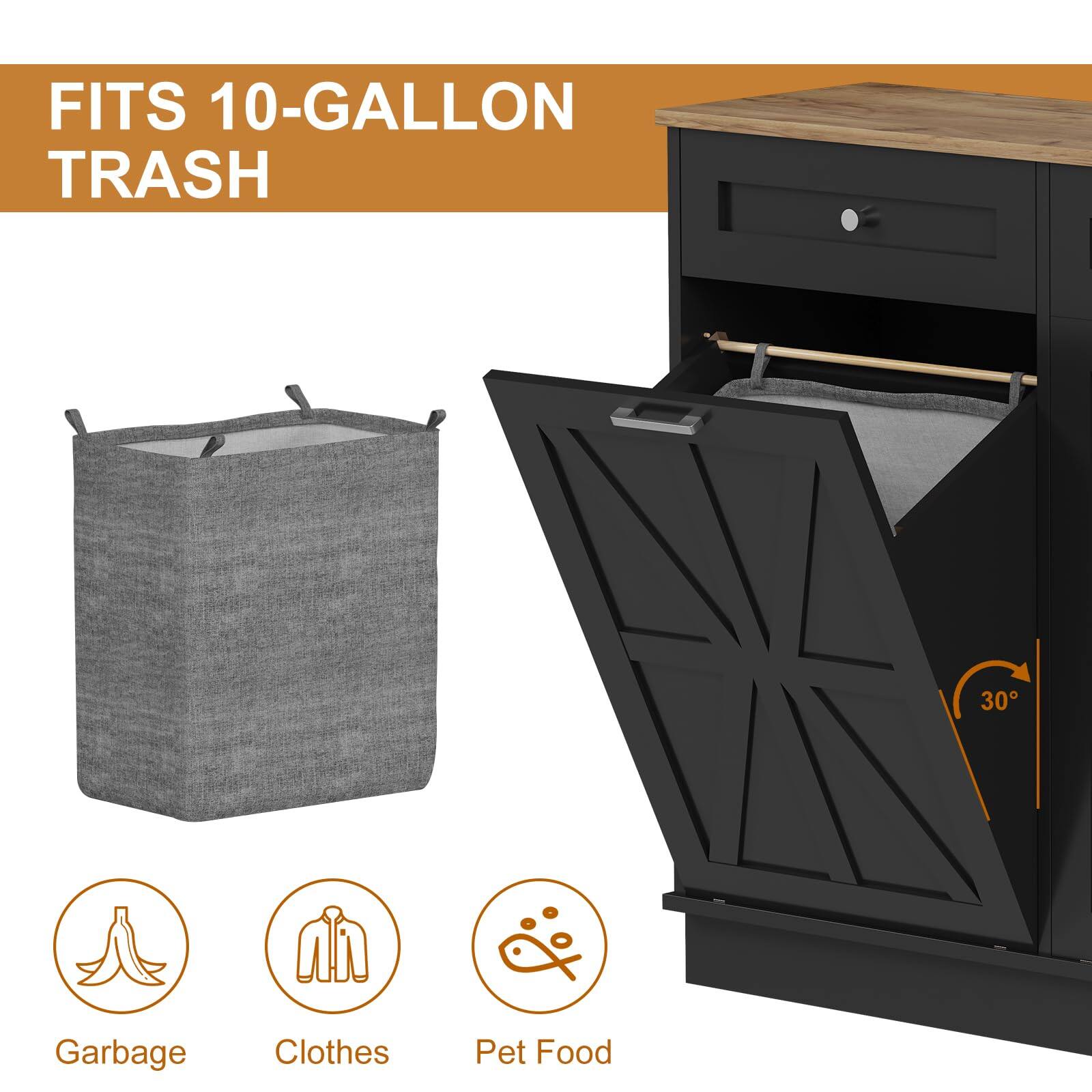 FITS 10-GALLON TRASH

- Garbage
- Clothes
- Pet Food