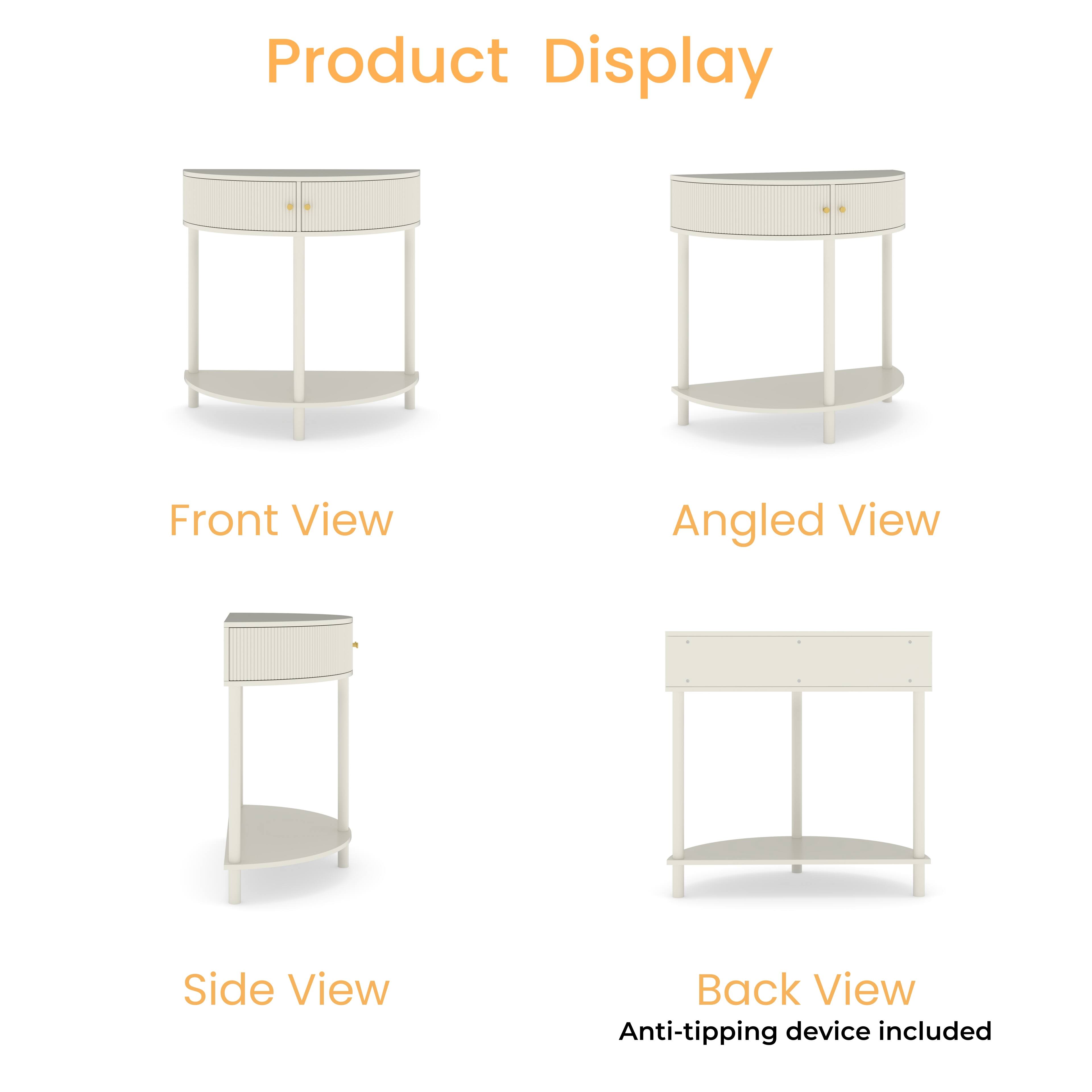 Product Display

Front View

Angled View

Side View

Back View

Anti-tipping device included