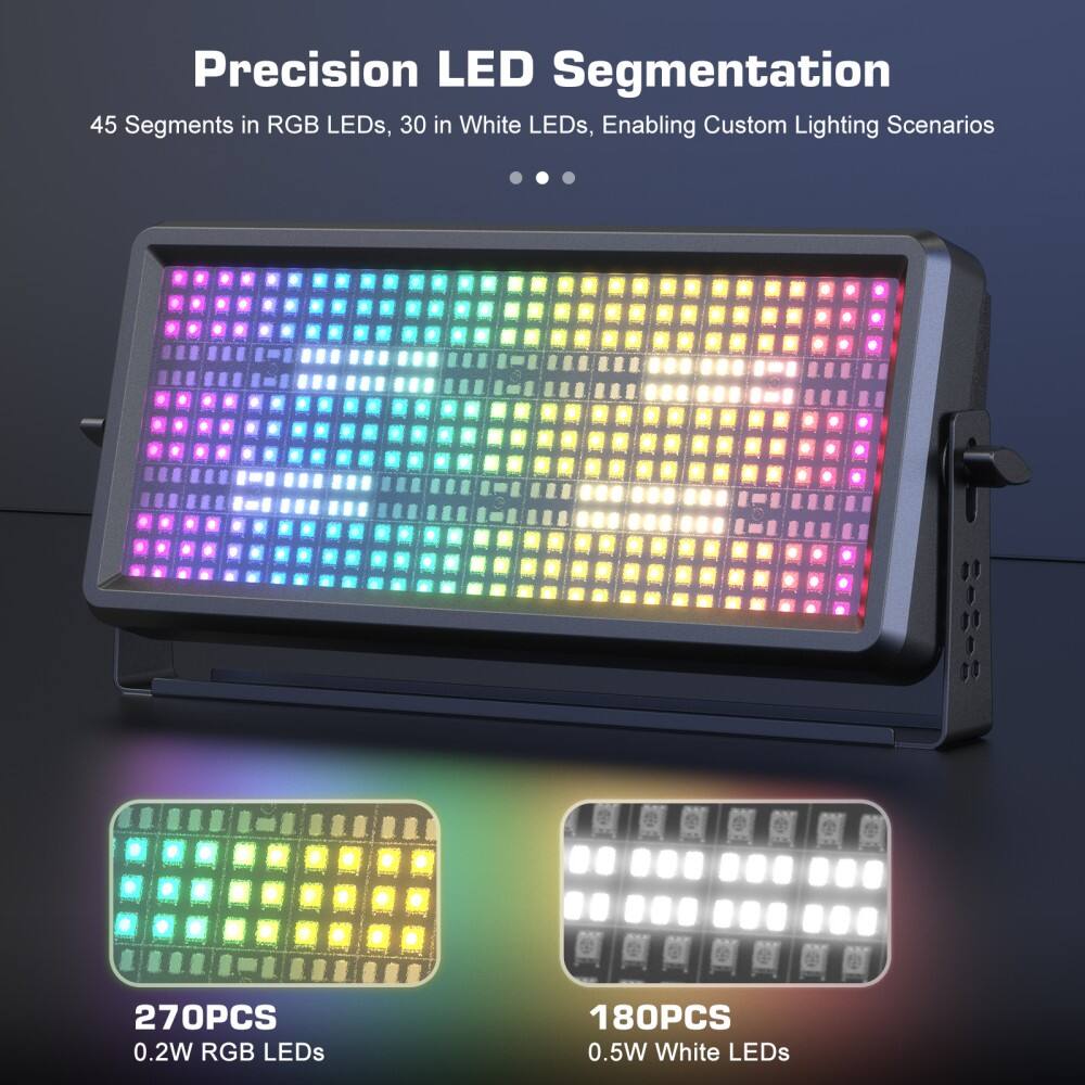 Precision LED Segmentation  
45 Segments in RGB LEDs, 30 in White LEDs, Enabling Custom Lighting Scenarios  

270PCS 0.2W RGB LEDs  
180PCS 0.5W White LEDs