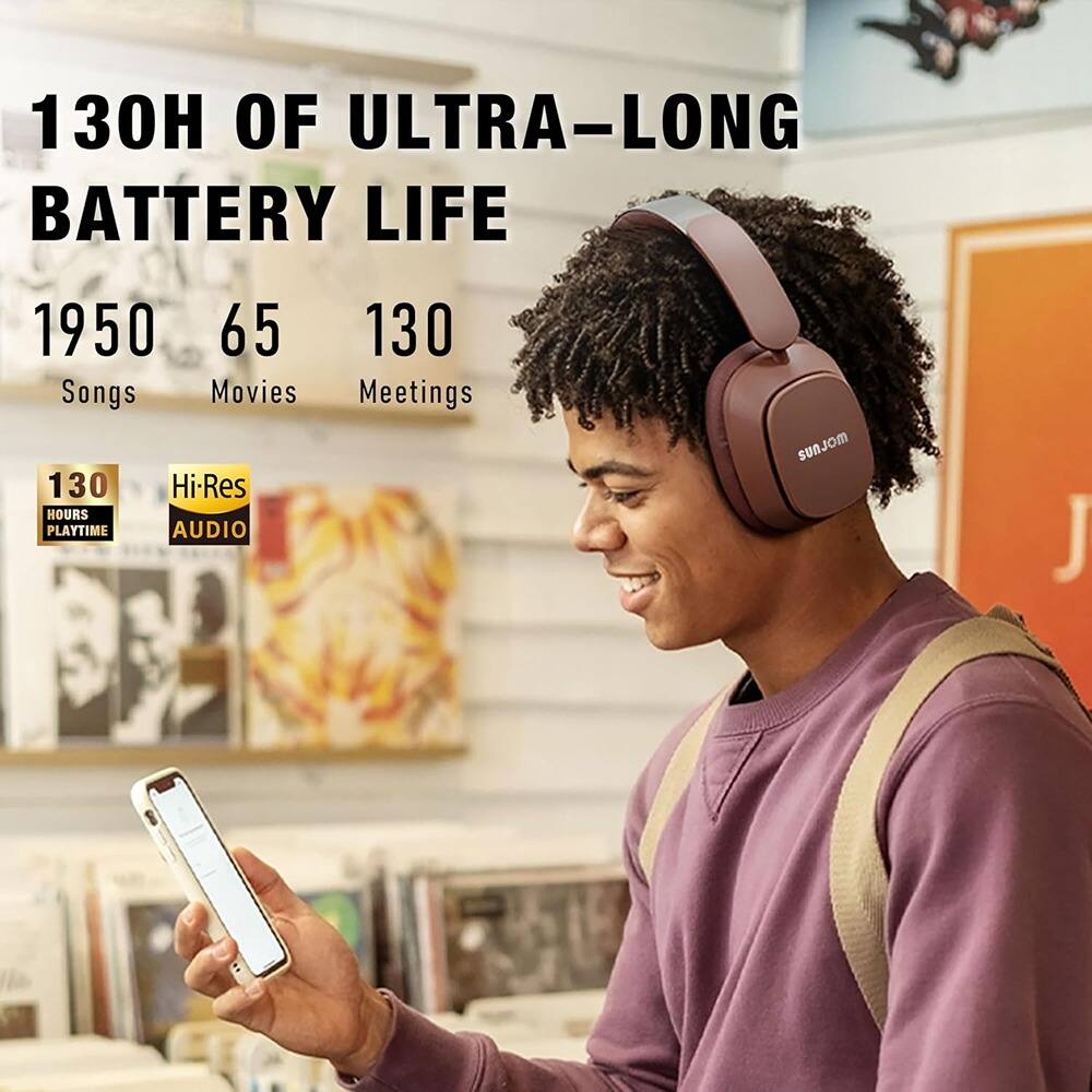 130H OF ULTRA-LONG BATTERY LIFE

1950 Songs  
65 Movies  
130 Meetings

130 HOURS PLAYTIME  
Hi-Res AUDIO