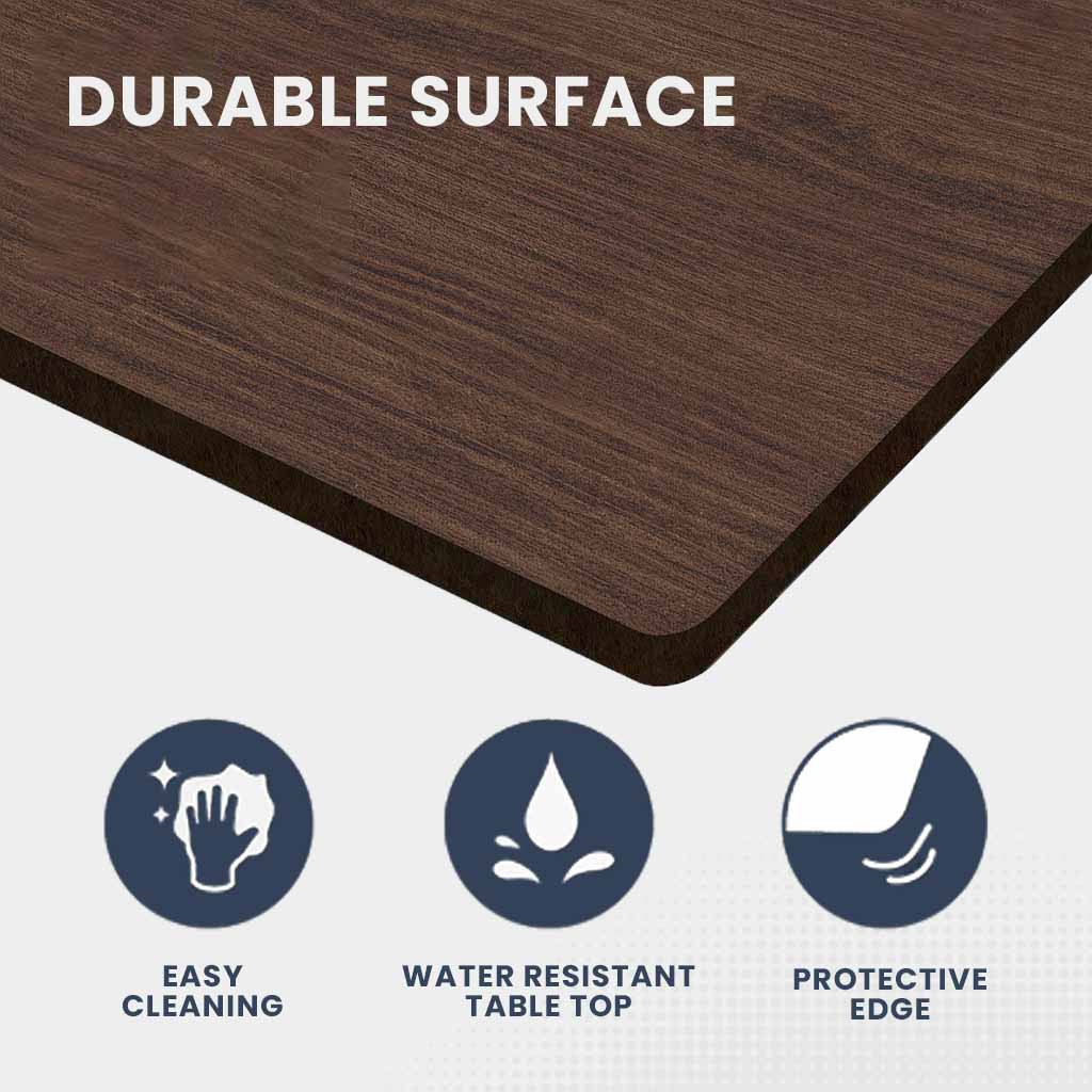 DURABLE SURFACE, EASY CLEANING, WATER RESISTANT TABLE TOP, PROTECTIVE EDGE