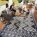 Alt View 8. Outsunny - Outdoor Rug for Patio, 9' x 18' Waterproof Large Mat, Reversible Plastic Straw Rug for Décor - Blue and White Rhombus Border.