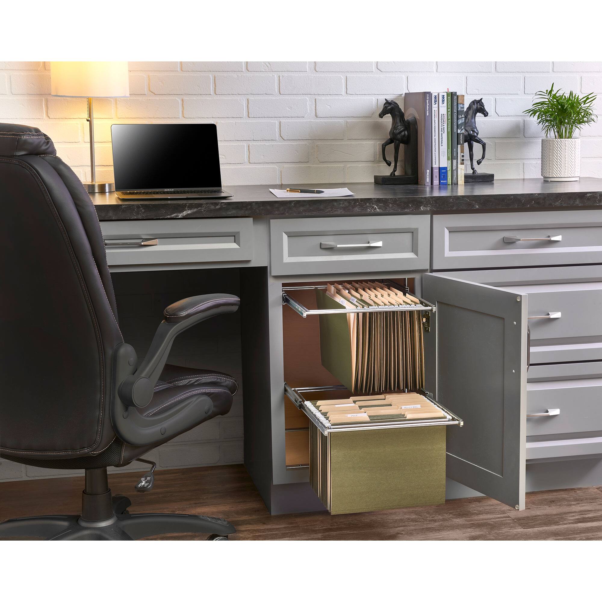 Alt View 1. Rev-A-Shelf - Rev-A-Shelf  (2) 14.5" Tier Base Cabinet File Drawer Organizer System, RAS-FD-KIT - Silver.